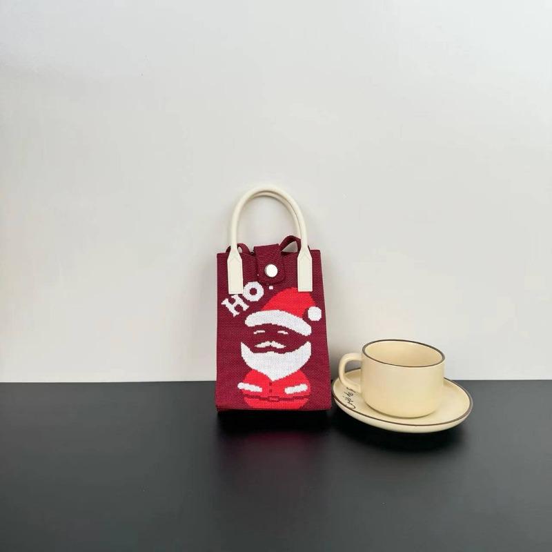 

New Christmas Day Cartoon Knitted Mobile Phone Bag Christmas Series Personalized Versatile Messenger Bag Premium Sense