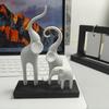 Elefantenfamilie Statue Moderne Kunst Elefanten Figur 3D Gedruckte Abstrakte Elefanten Skulptur Tischdekoration