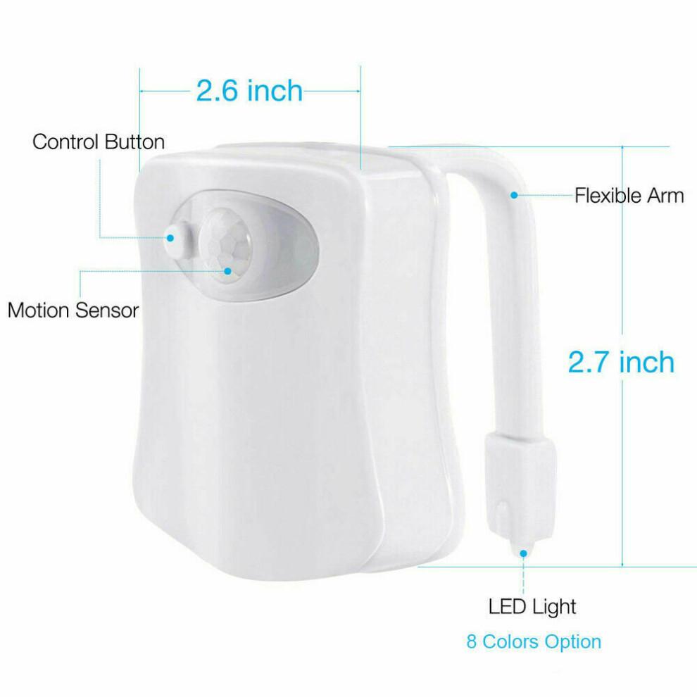 Flexible 8 Colors LED Toilet Bowl Night Light Motion Sensor Bathroom Seat Lamp