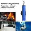 Seatbelt Cutter Keychain Glass Breaker Hammer Aluminum Alloy Small Rescue Hammer Portable Finger-Proof Car Emergency Escape Tool