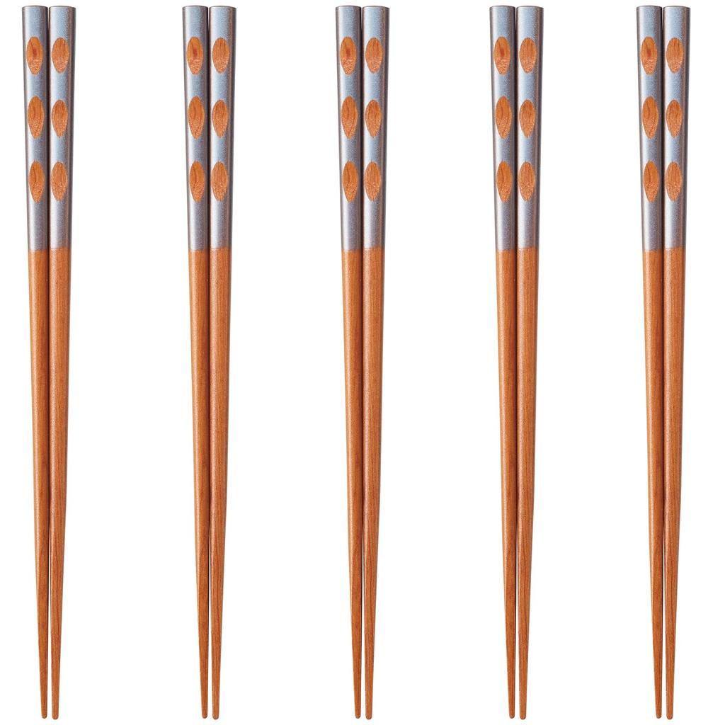 Happy Set of Made of Made in PID4227 J-kitchens Chopsticks, 5, Wood, Japan,