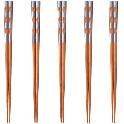 Happy Set of Made of Made In PID4227 J-kitchens Chopsticks, 5, Wood, Japan,