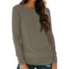 Trendy Fall Tunic Outfits Womens Fitted T Shirts Casual Long Sleeve Round Neck Basic Tee