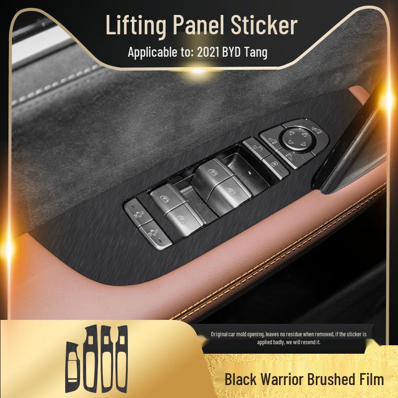 Black Warrior Gebürsteter Autoaufkleber für 17-21 BYD Tang Innenraum Mittelkonsolen Dekoration