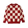Plaid Red Knit Family Sweater: Autumn-Winter Influencer Style for Parents and Kids