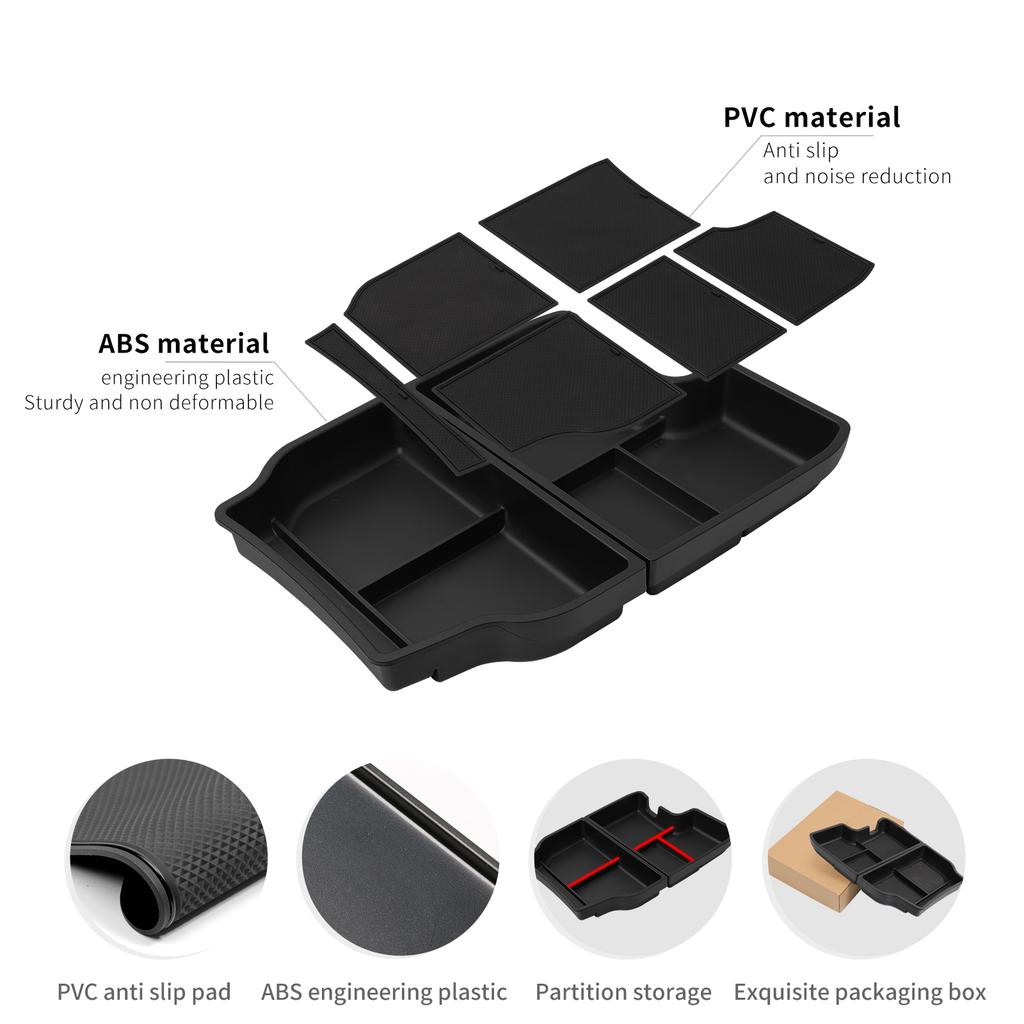 for Toyota Sienna 2025-2025 Central Lower Storage Box Tray  Organizers Tidying Black Car Accessories