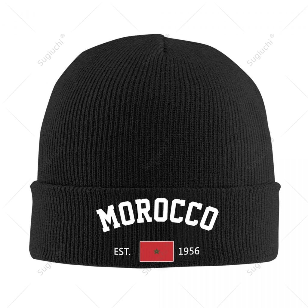 Knitted Hat Unisex Morocco EST Independence Day For Unisex Women Boys Winter Autumn Beanie Cap Warm Bonnet