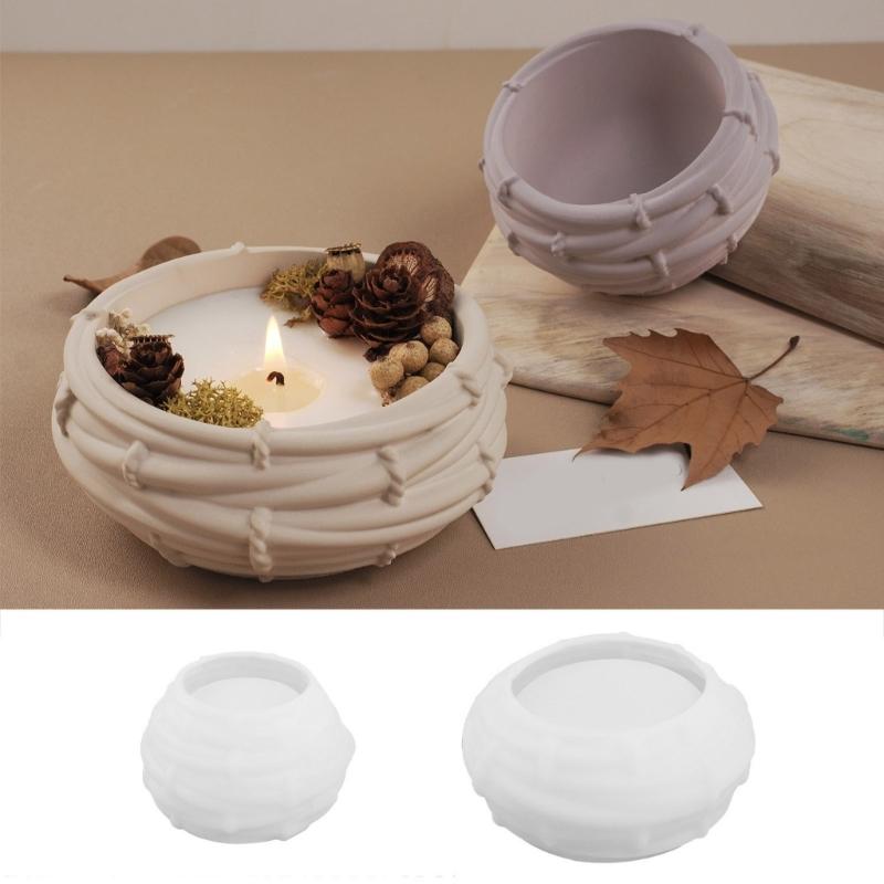 Silicone Candle Holder Mold Bird Nest Shape Crafting Moulds Succulent Plant Pots Molds Silicone Texture for Candle Cup
