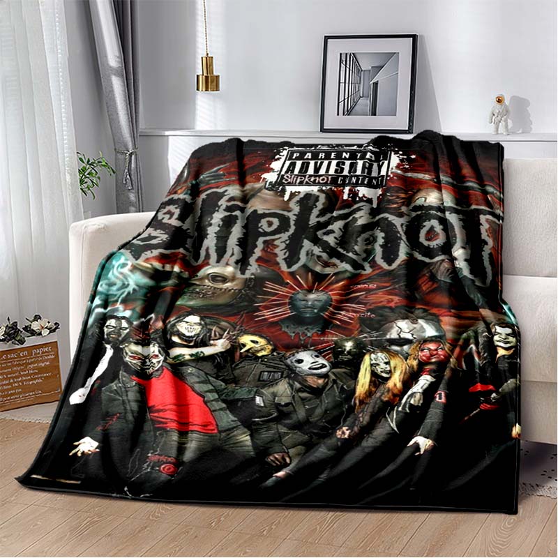 Coperta stampata con copertina dell'album Slipknot, Rap-Metal, Heavy Metal, Morbida e Calda in Flanella, per Divano, Letto, Ufficio Portatile, Regalo