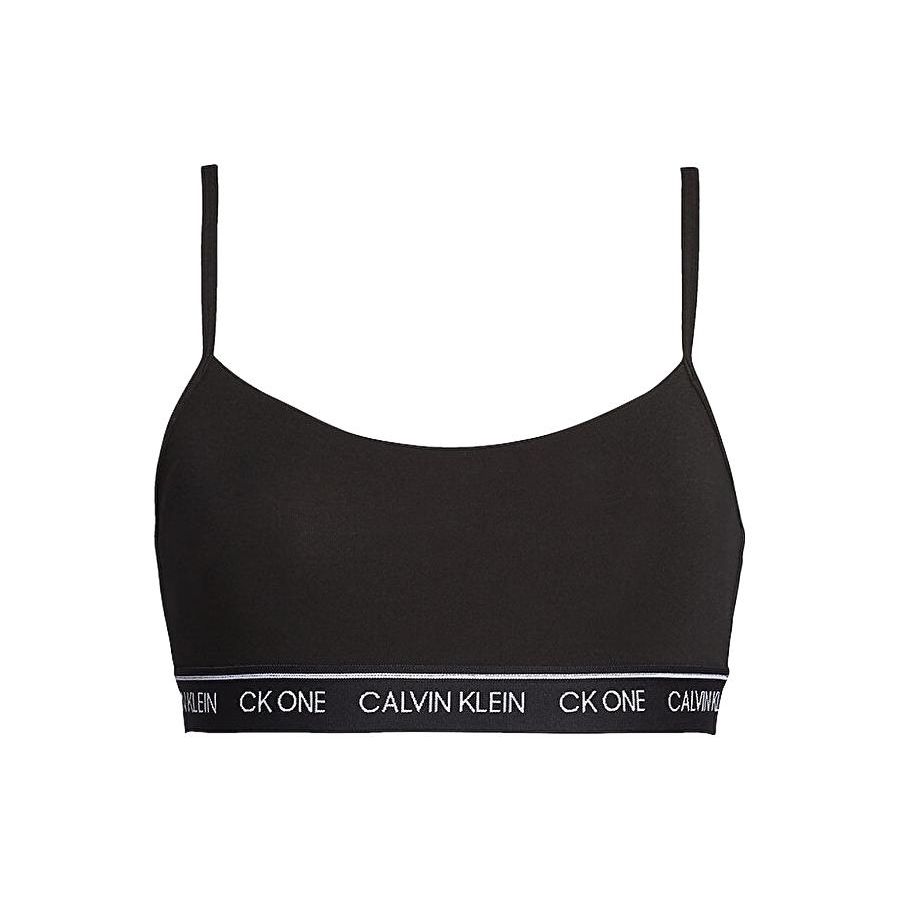 Calvin Klein Letter Pattern Fixed Strap Sports Bra Women Underwear Black QF5727E-001
