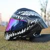 ORZ-Full Face Motorcycle Helmet Big Spoiler Design Unisex All Season DOT Standard ABS Lightweight Shockproof Bike Helmet