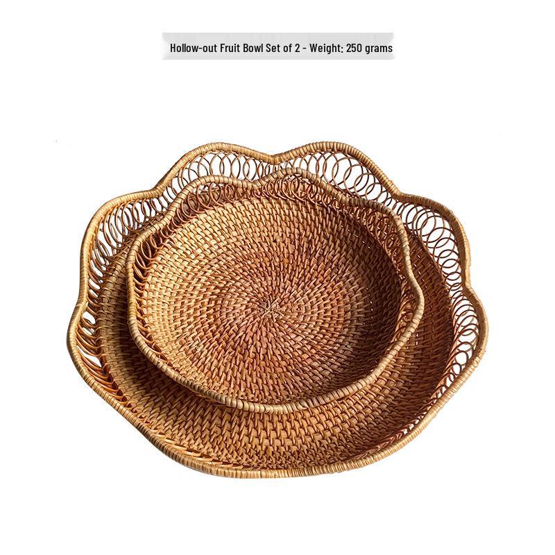 Hand-Woven Vietnamese Autumn Vine Tea and Snack Plate