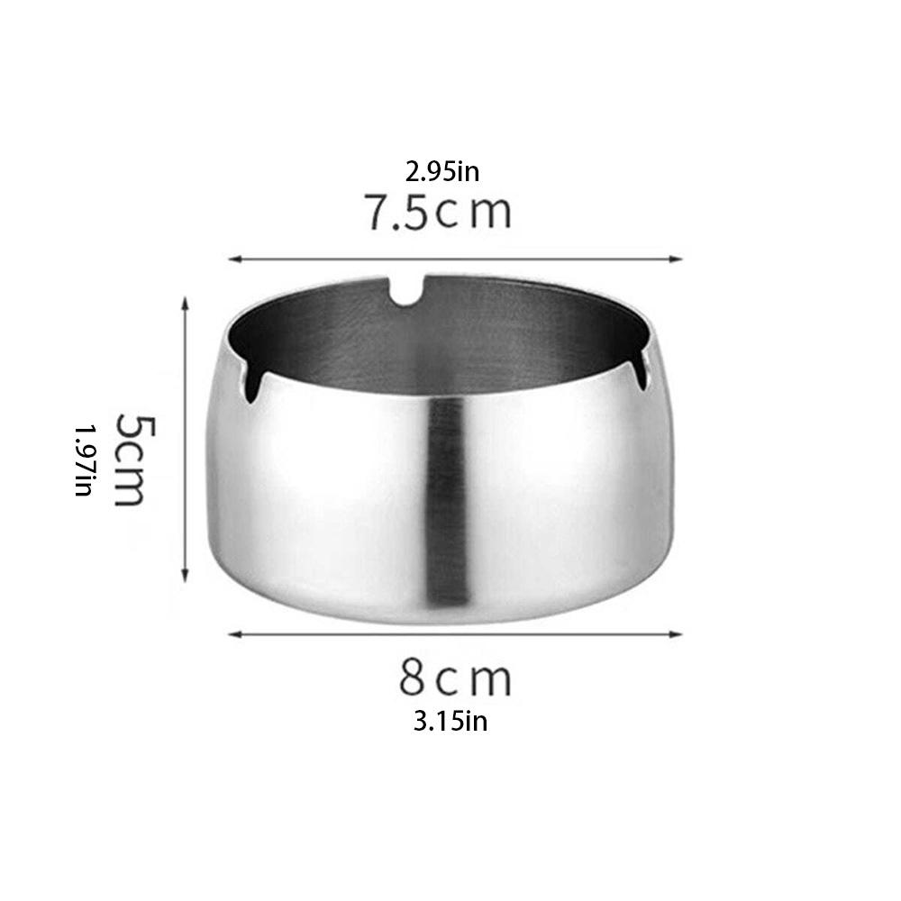 1pc Stainless steel ashtray, commercial hotel KTV, creative ashtray, windproof and anti fall metal thick ashtray