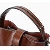 Real Oil Wax Leather Women's Bucket Bag Casual and Simple Handbag Large Capacity Ladies Cowhide Fashionable Crossbody Tote Bag