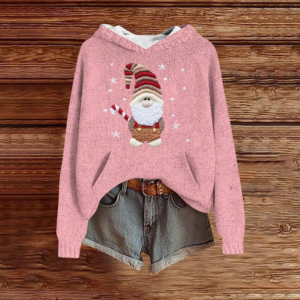 Sweatshirts For Women Knit Sweater Cute Shirt Fall Pullover Hooded Sweatshirt