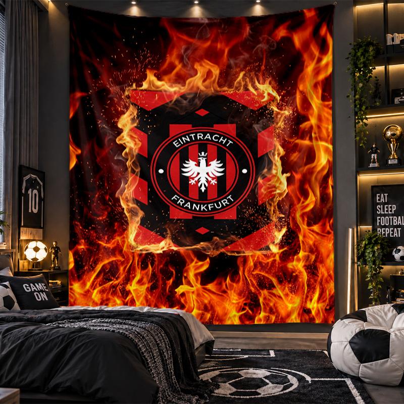 Wall Hanging Tapestry Eintracht Frankfurt Football Print Cloth for Living Room Bedroom Home Decor