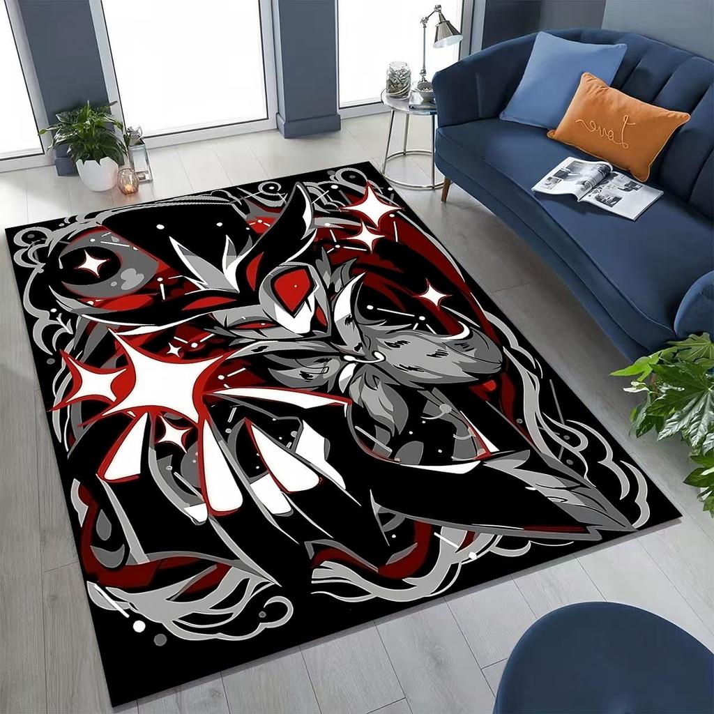 Alfombra de Dibujos Animados 3D H-Helluva Boss Blitzo H-Hazbin Hotel para Dormitorio Sala de Estar Sofá Decoración de Felpudo para el Hogar, Alfombra Antideslizante para el Suelo