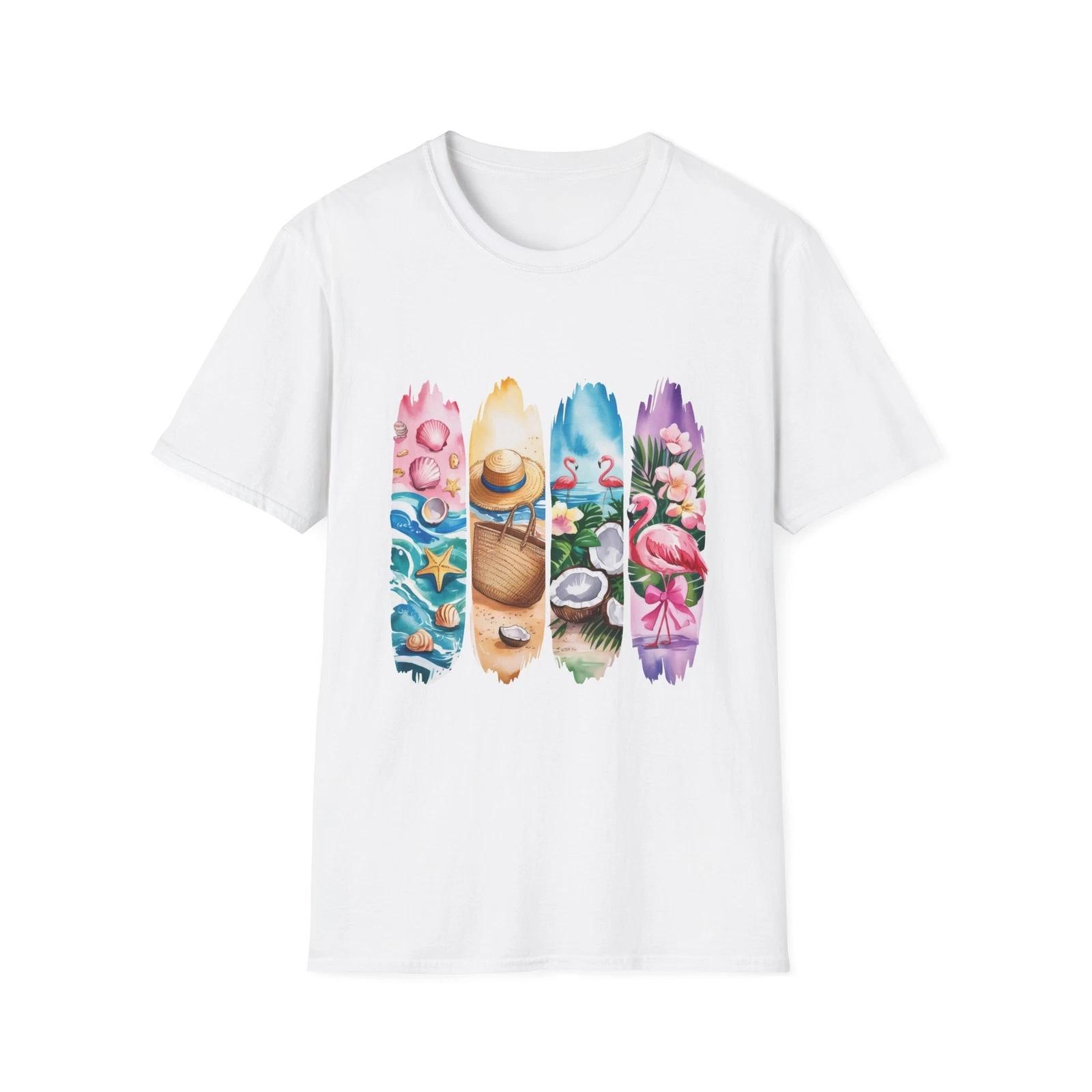 Tropical Paradise Unisex Softstyle T-Shirt, Summer Vibes Tee, Beach Party Shirt, 2XL
