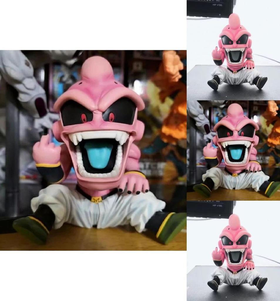 Design Intemporel Dragon Ball Z Super Saiyan Kid Buu Doigt d'Honneur Vertical Figurine en PVC