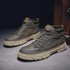 Men's Boots Fashion High Top Casual Sneaker High Quality Leather Ankle Boots for Men Lace Up Platform Work Boot Botas Masculinas