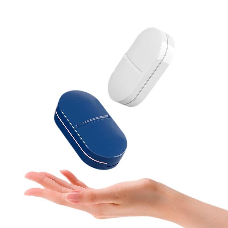 Cortador de pastillas portátil, caja organizadora de medicamentos mini para uso doméstico
