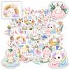 35pcs Pastel Bunny Stickers Cute Easter DIY Stickers Stickers For Laptop Motorcycle Luggage Phone Notebook Luggage
