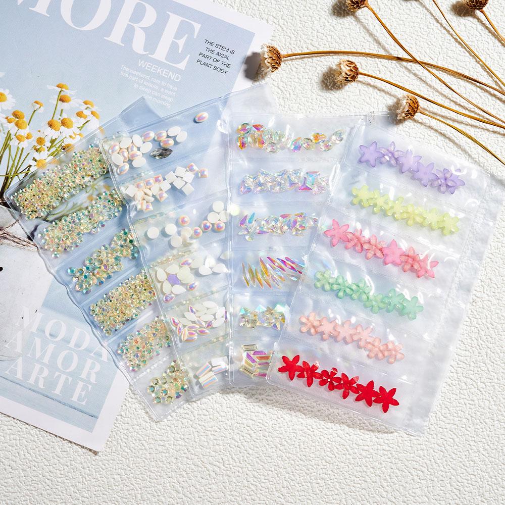 SS3-SS10 Colorful Glass Nail Rhinestones Multicolor Flat Back Crystal Strass Shiny Nail Art Gems Manicure Nails Art Decorations