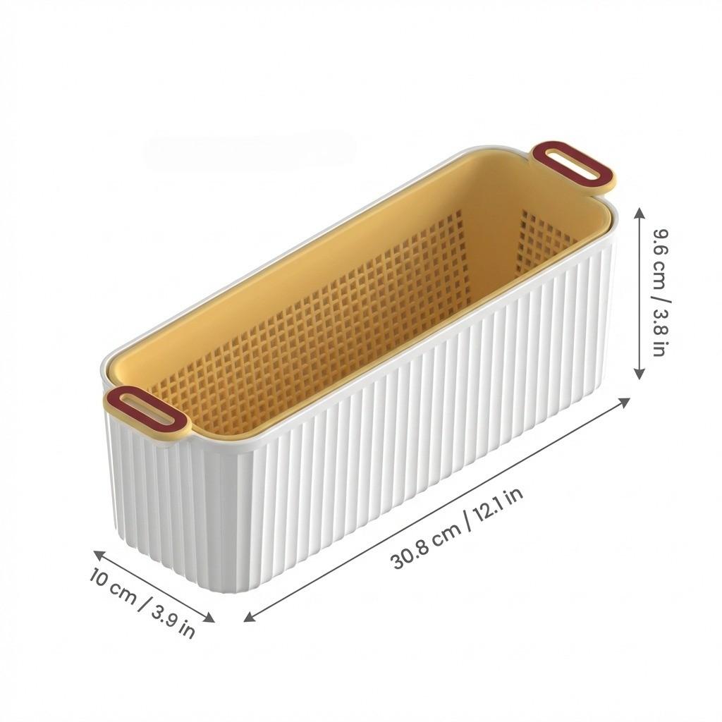 

1/2/4PCS Fridge Double Layer Fruit Vegetable Storage Box Stackable Kitchen Organizer Plastic Drain Storage Basket With Handle