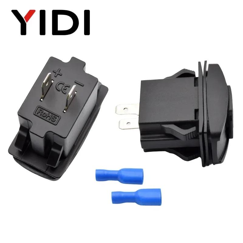 Universal Mini Dual USB Port Car Fast Charger Socket 3.1A Rectangular Waterproof Dustproof Adapter 12V 24V Iphone Ipad Samsung