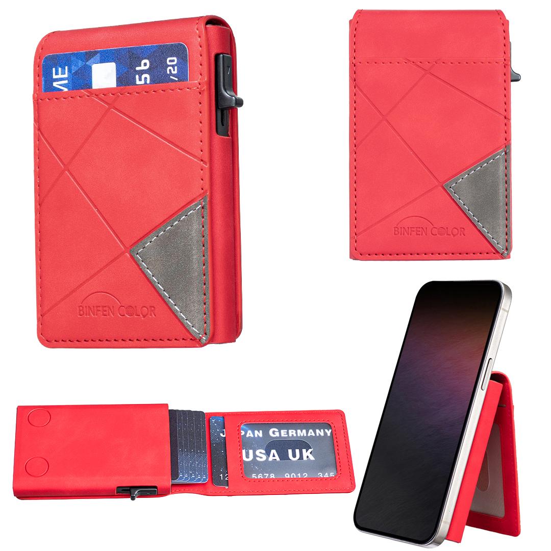 Luxury Business Card Holder Card Case Credit Card Holder Wallet for Men and Women Anti-theft Protectors Wallet Case Cover красный