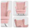 Fotel uszak bujany skandynawski welur pudrowy Hunter Family Meble różowy