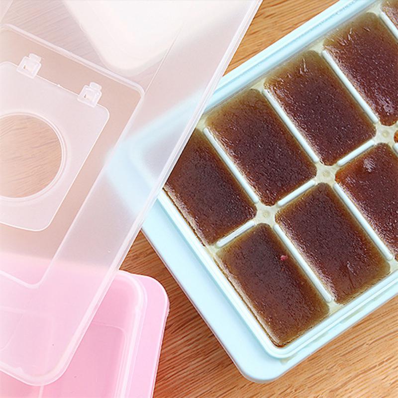 16-grid Tray With Lid Soft Bottom Silicone Mold Kitchen Tool Ice Mould Drinks Maker Tray Durable