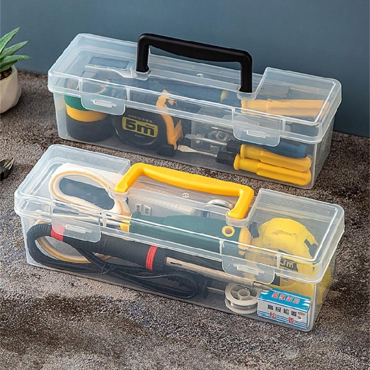 Clear Hardware Storage Box With Handle Perfect For Organizing Supplies And Workshop Tools Handheld Toolbox