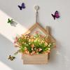 Wall Hanging Artificial Flower Pot for Living Room TV Background with Greenery Planter.
