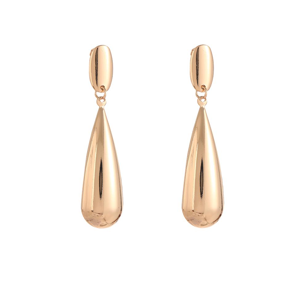 Vintage Metal Gold Silvery Color Chunky Water Drop Clip On Earrings  for Women Trendy Punk Earring Jewelry Accessories