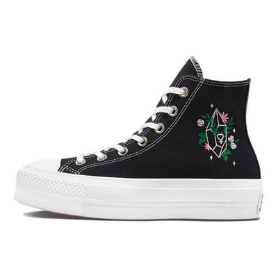 Chuck Taylor All Star Lift Wygodne Lekkie Wysokie Płócienne Buty Damskie Sneakersy Czarne Białe A03739C