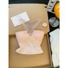 Summer New Pure Desire Wind Hot Diamond Mesh Splicing Neck Vest Women's Off-the-shoulder Design Slim and Thin Short Top