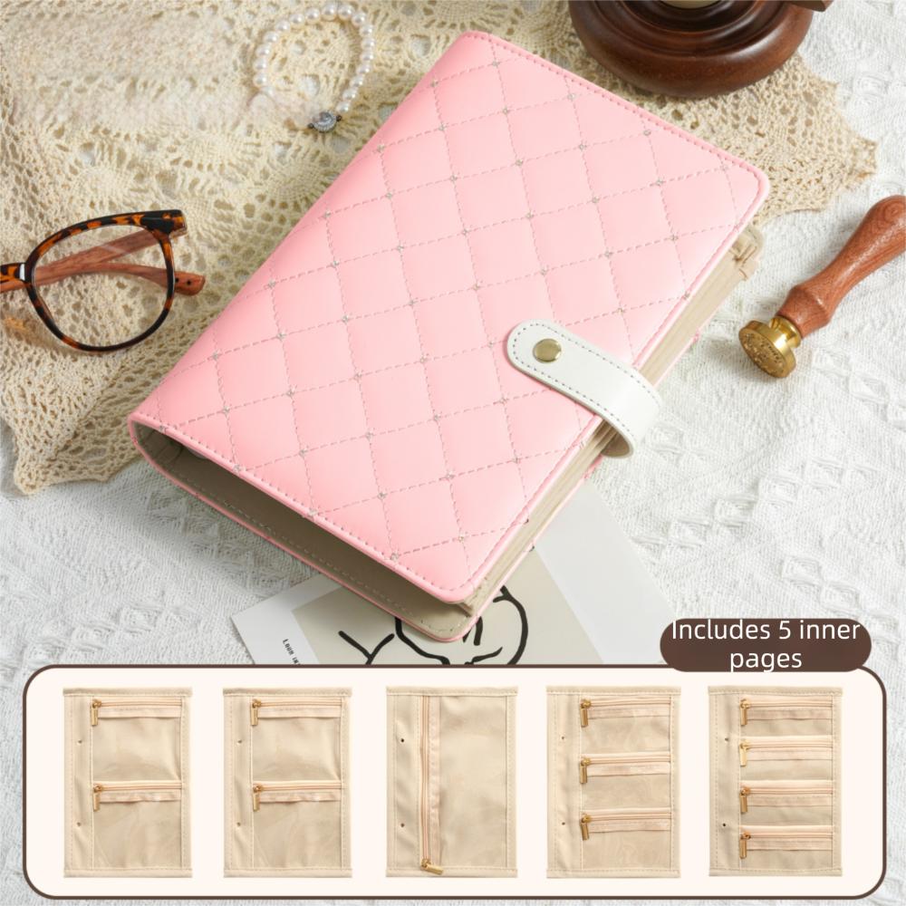 Zipper Jewelry Storage Book PU Leather Jewelry Storage Bag Jewelry Organizer Roll  Home