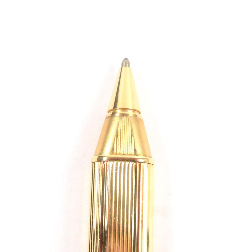 Great Cartier Ballpoint pen Trinity Stripe Pattern Cap Style gold mens Used