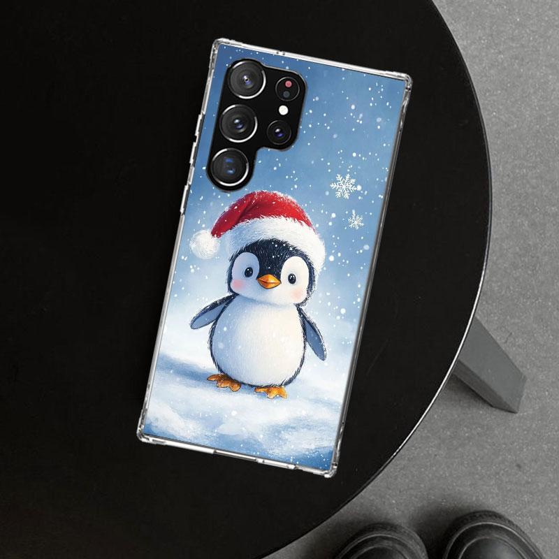 Christmas Penguin Phone Case Cover for Samsung Galaxy S26 S25 Edge S24 S23 Ultra S22 Plus S21 FE S20 + Art Customized Fundas Gal
