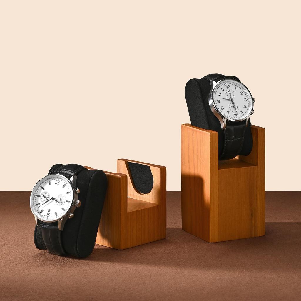 Woodten Watch Single Watch Use Stand, Stand, Wooden, High-Quality, Portable, Storage, Display, Photography, Shop/Home (J02201)