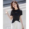 Demana Women's Breathable Lyocell Letter Print T-Shirt