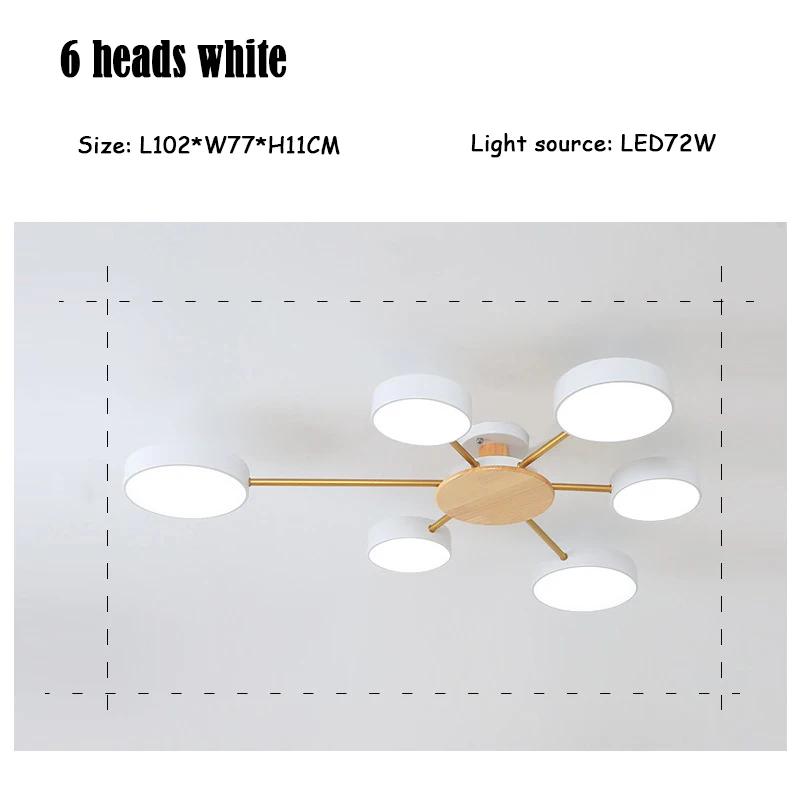 Nordic Simple LivingRoom Affordable Luxury Chandelier Macaron Creative Art Hall  Restaurant Wood  Ceiling Lighting  LED