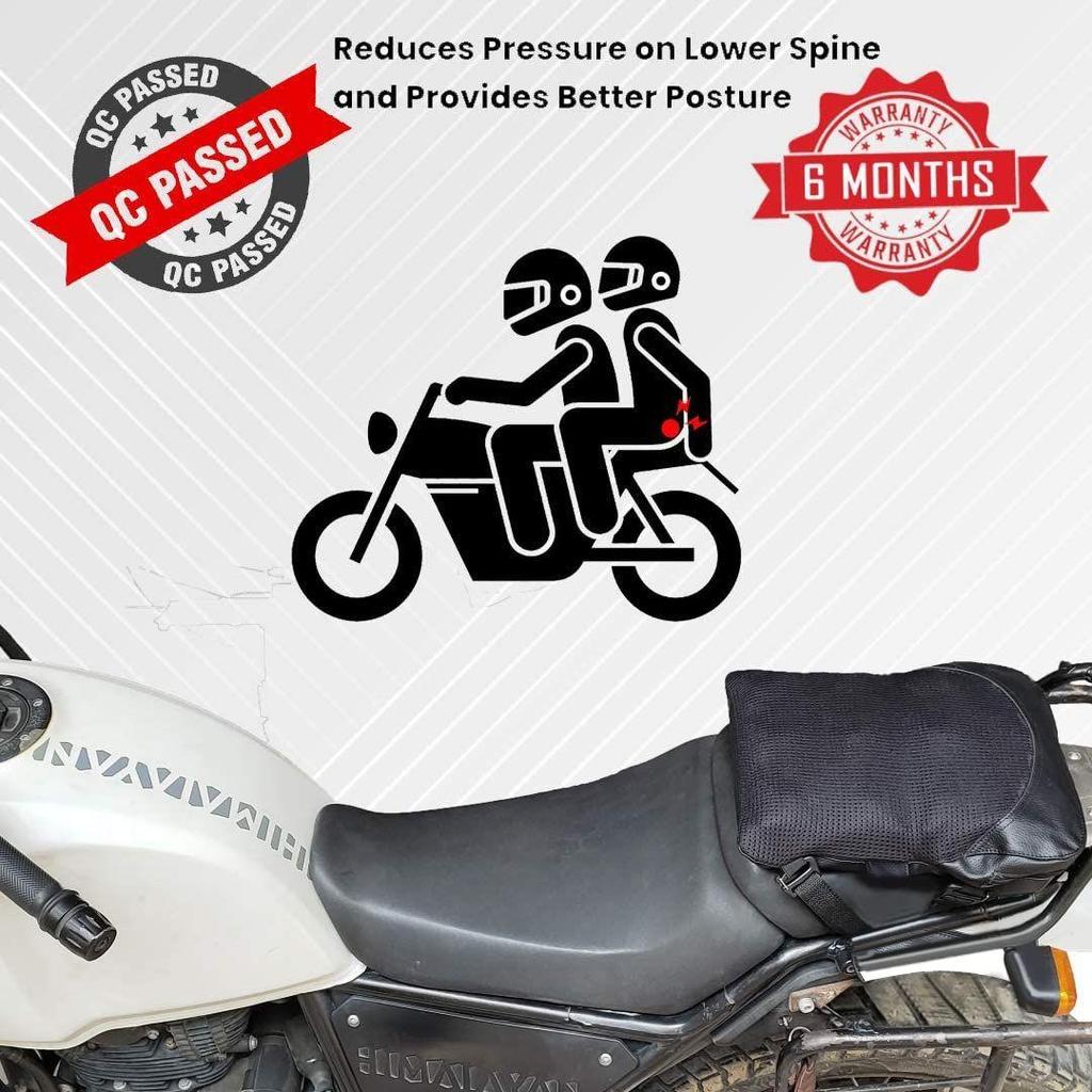 Pillion Motorcycle Air Cushion | Shock-Proof | No Pump Required | Inflatable Seat Cushion for Bike | Comfortable Long Ride Pad