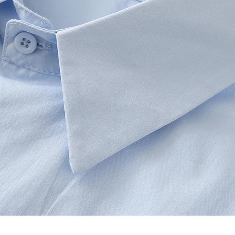 Spring Summer Women Cropped Shirt Side Twist Detail Button Down Long Sleeve Casual Chic Blouse Tops