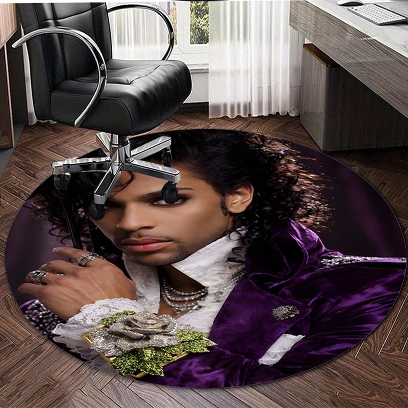 1pc Prince1 Print Round Carpet Chair Round Carpet Suitable for Bedroom Living Room Home Decorative Carpet