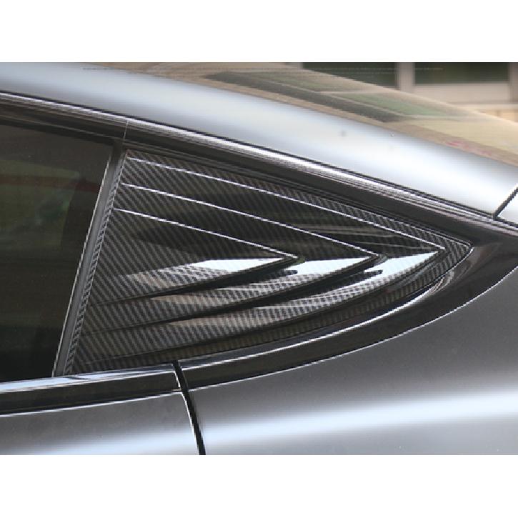 Carbon Fiber Rear Window Louver Shutter Cover Trim For 2018- Tesla Model 3