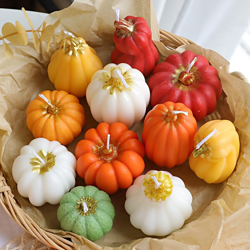 Halloween Pumpkin Shape Festive Atmosphere Aromatherapy Pastoral Style Smokeless Candles Gift Multicolor