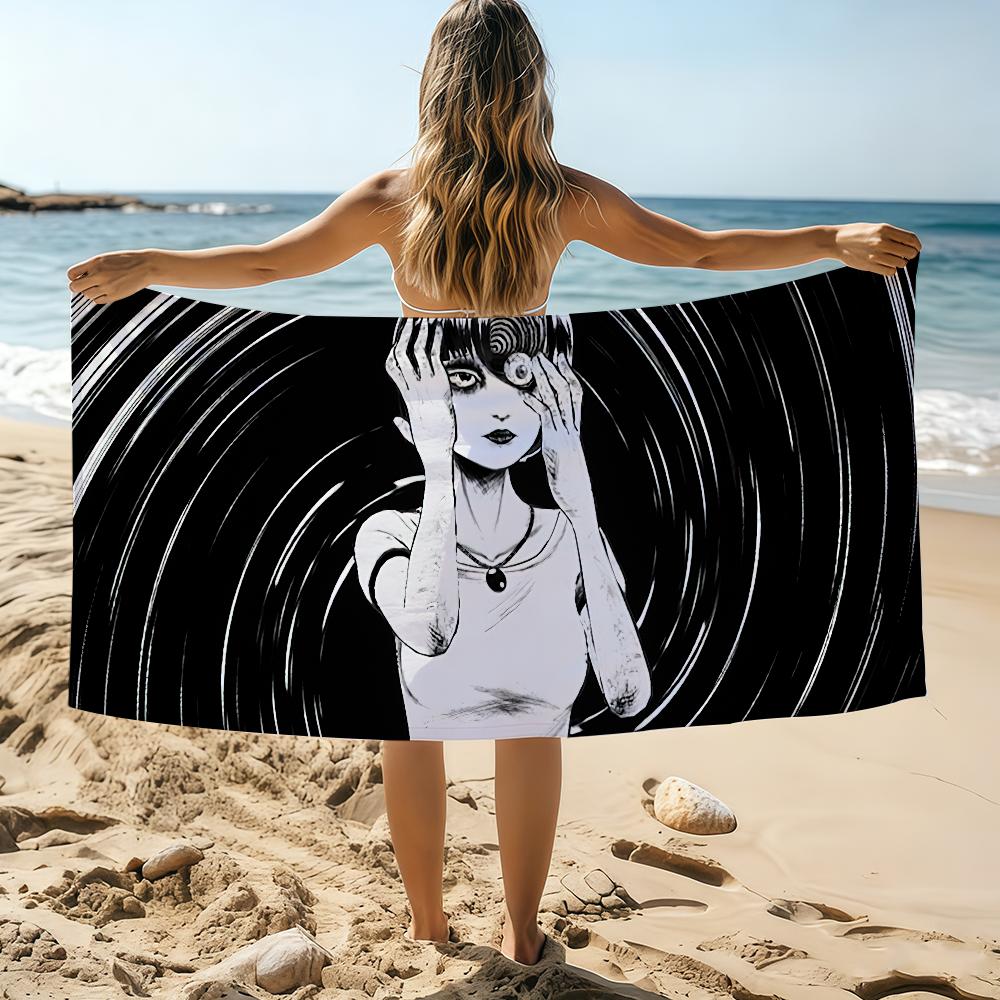 Horror Comics J-Junji I-Ito Towel Beach Towel Oversized Quick Dry Towel Absorbent Soft Swim BeachTowels for Men Women