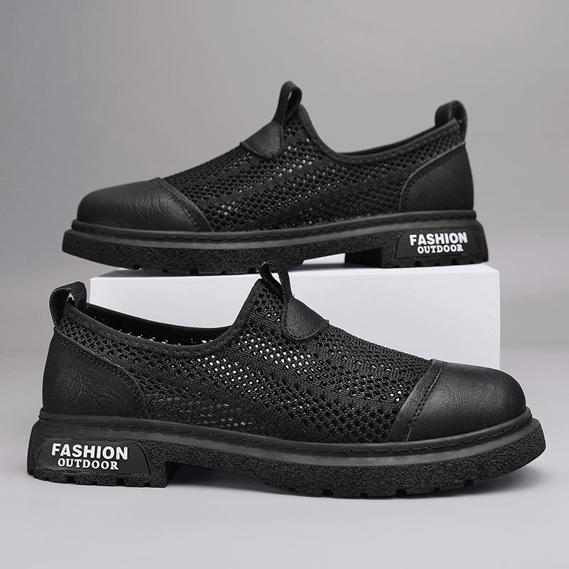 Casual Shoes Summer Outdoor Mesh Sneakers Men Trainers Non-slip Climbing Hiking Shoe Breathable Wear Resistant Thick Soled Shoes